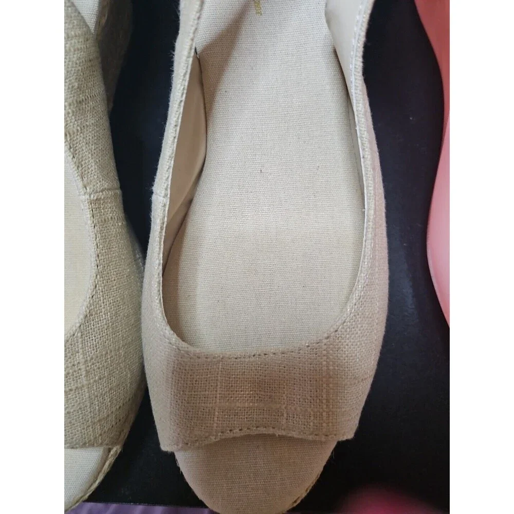 Natural Soul by Naturalizer Sandals Womens 8.5  W Basic Espadrille Beige Wedge - Picture 7 of 8